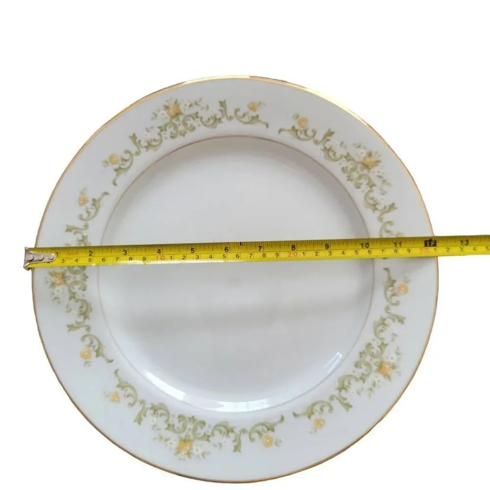 Towne House Cotillion Golden Regal Pattern Plate Yellow Flower Gold Trim Platter